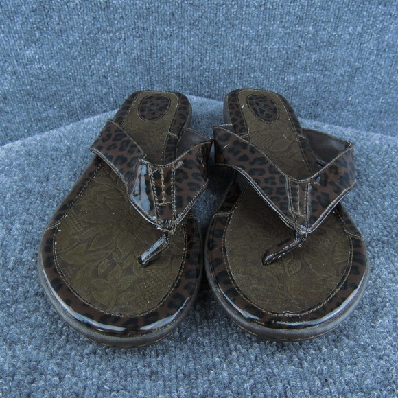 Born Concept Women Flip Flop Shoes Brown Synthetic Slip On Size 11‎ Medium - Picture 2 of 6